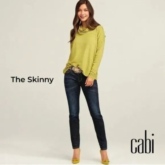 CABI Skinny Dark Wash Jeans Sz 4 #4150 NWOT - Picture 1 of 7